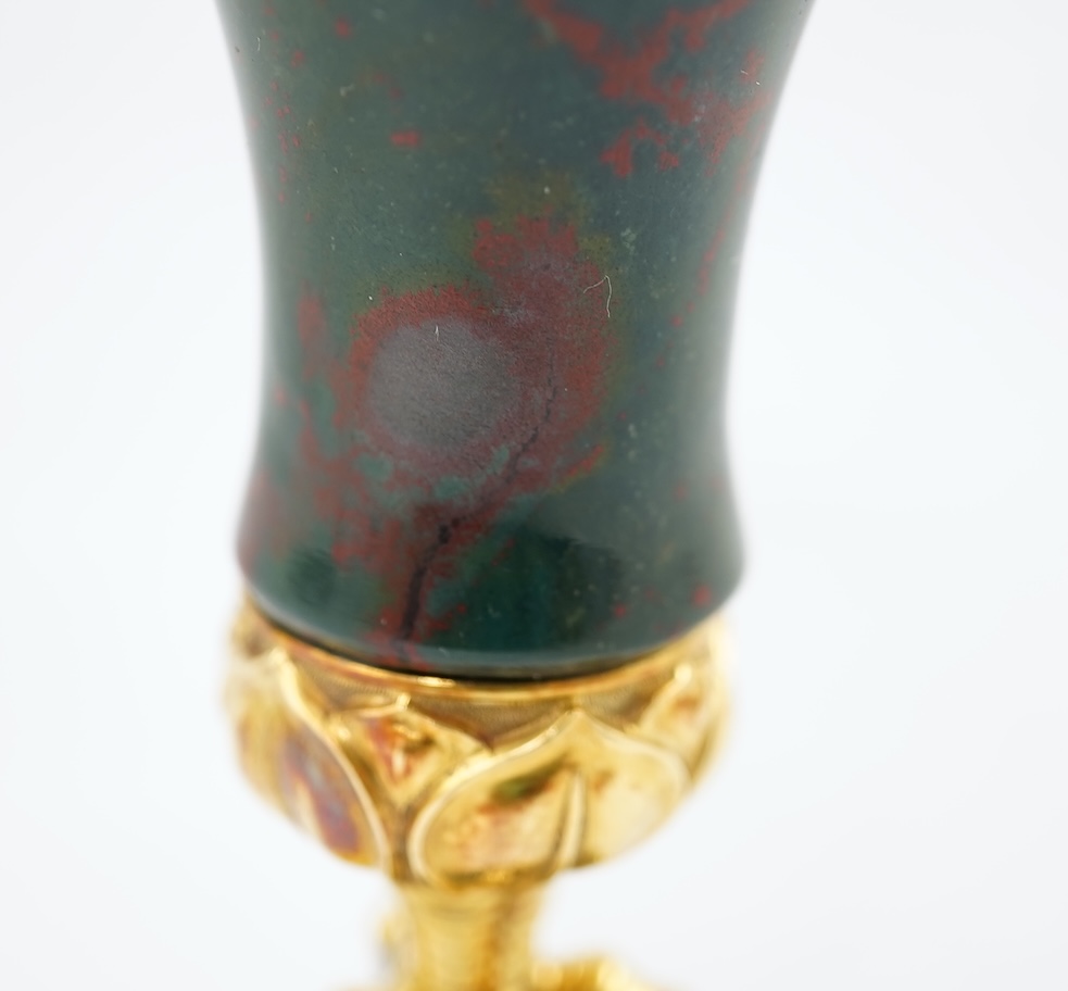 A fine gold-mounted bloodstone seal, mid 19th century
